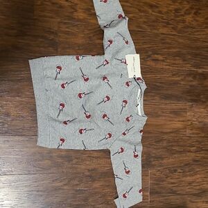 Gray Guitar Print Kids Sweatshirt